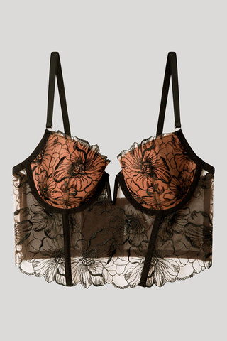 Bustier bordado floral